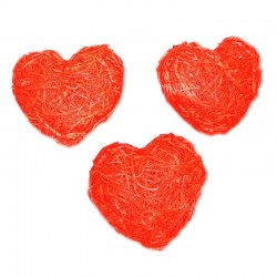Set de 3 coeurs rotin...