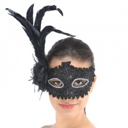 Loup baroque noir pailleté...