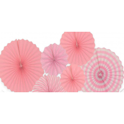 Éventails en papier rose...