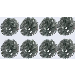 pompon petit argenté lot de 8