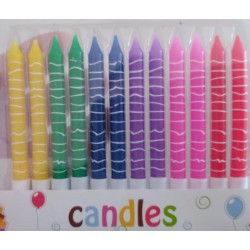 Bougies multicolores lot de 12