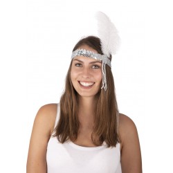 Bandeau charleston blanc à...