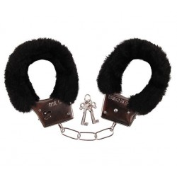 menottes peluche noire avec...
