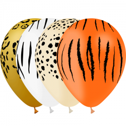 10 Ballons Assortiment Safari