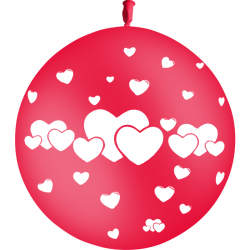 Ballon Latex 3′ Coeurs Rouge