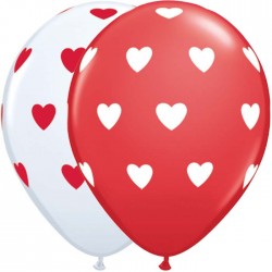 10 Ballons Big Hearts White...