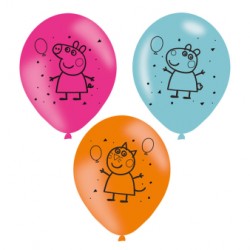 6 Latex Balloons Peppa Pig 23c